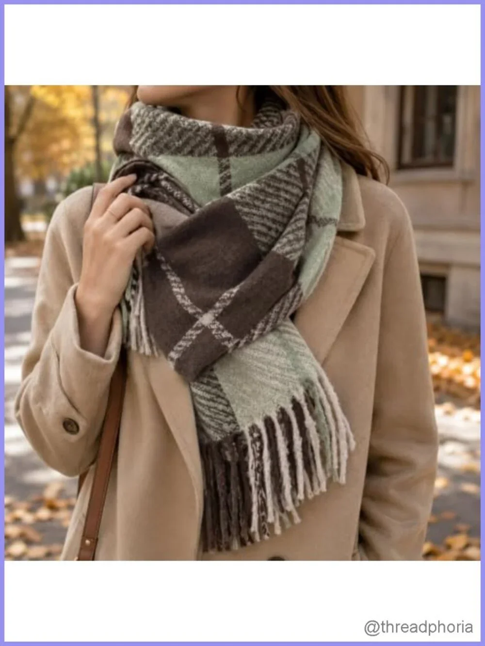 Women's Long Plaid Scarf Shawl Wrap with Tassels - Soft Warm Winter Scarf